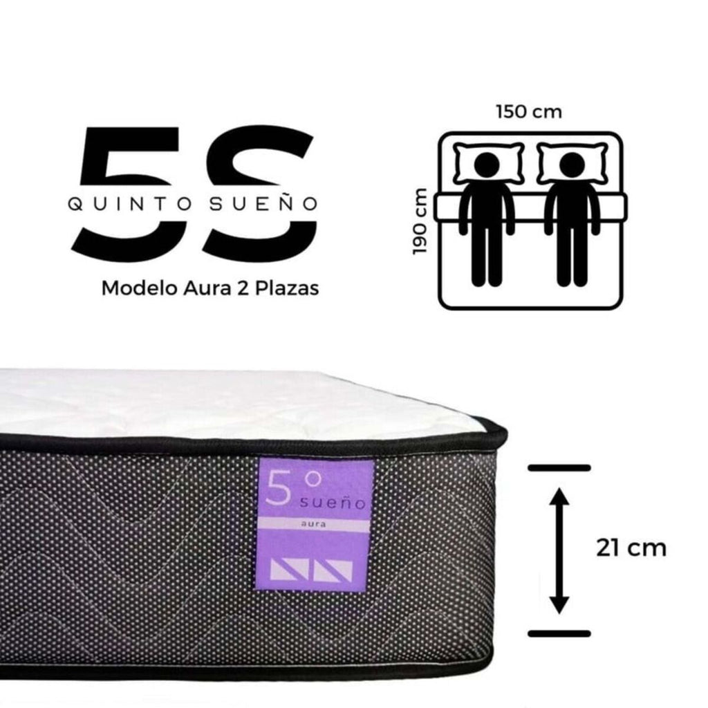 Cama 2 Plazas Base Separada Europea Colchón Aura