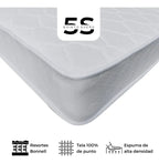 Cama Europea 1 Plaza Colchón Luna 90 X 190 Cm