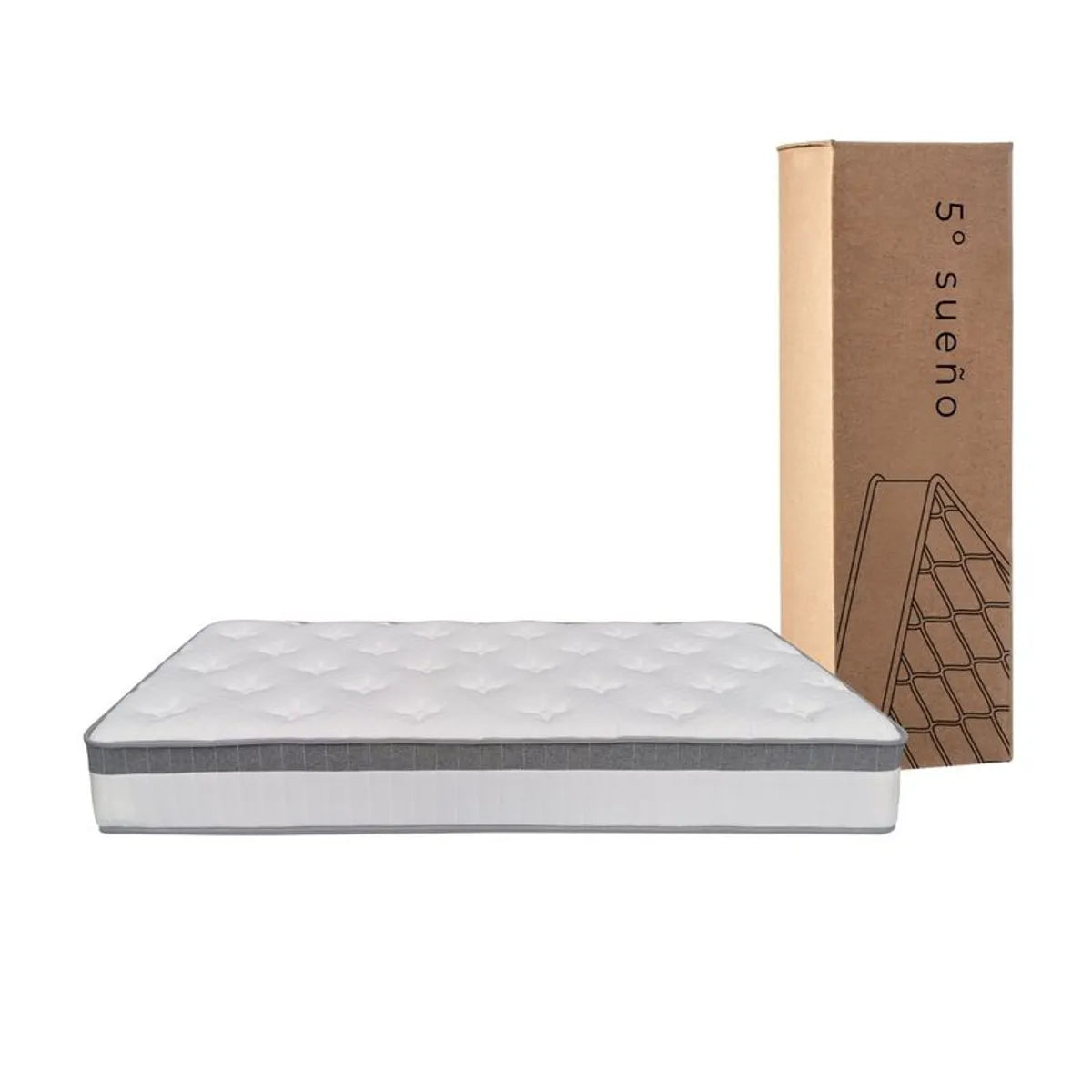 Cama Europea 2 Plazas Base Dividida Con Respaldo Stella