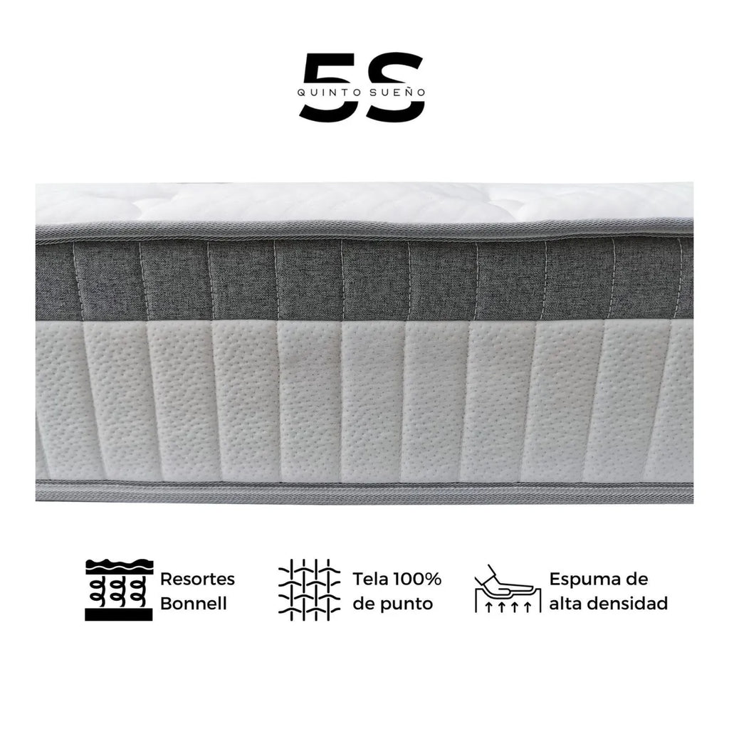 Cama Europea 2 Plazas Base Dividida Con Respaldo Stella