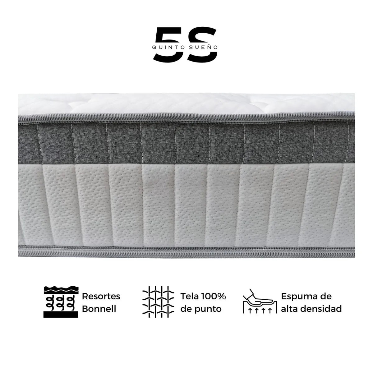 Cama Europea 2 Plazas Base Dividida Con Respaldo Stella