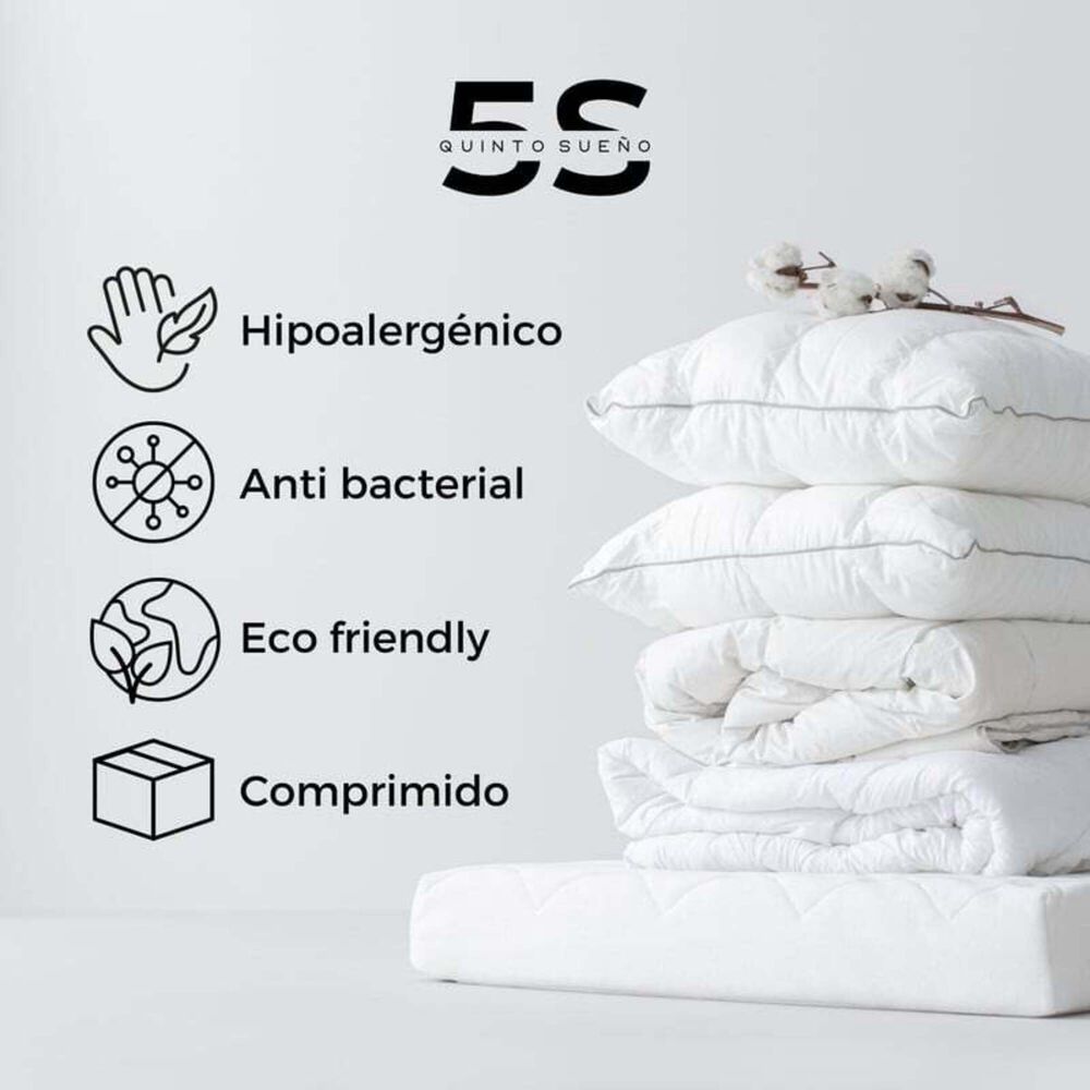Cama Europea 2 Plazas Colchón Aura + Respaldo Tubula