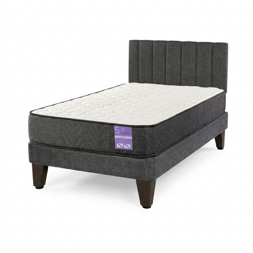 Cama Europea 1.5 Plazas Aura Con Respaldo Colores 105 cm x 190 cm