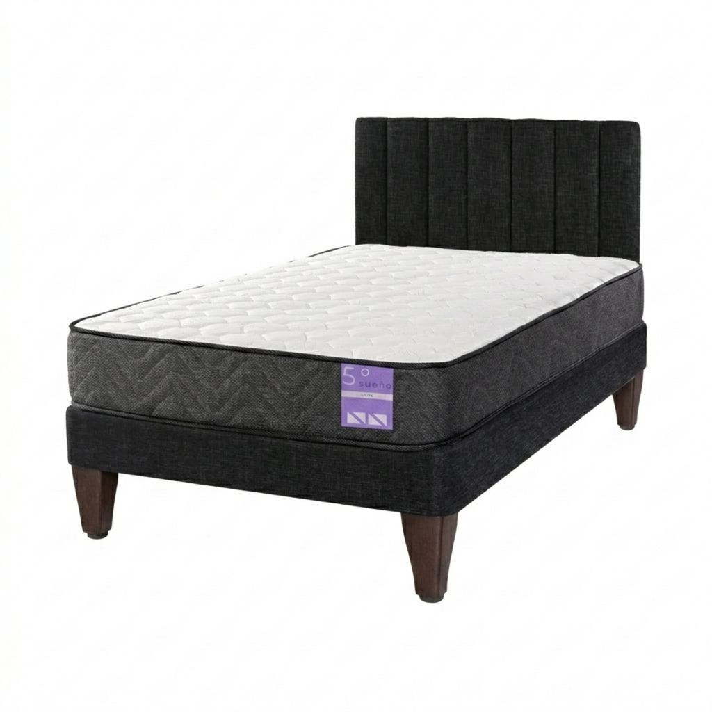 Cama Europea 1.5 Plazas Aura Con Respaldo Colores 105 cm x 190 cm