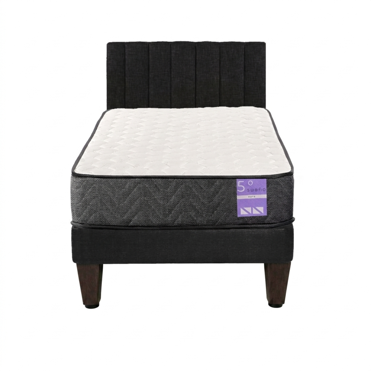 Cama Europea 1.5 Plazas Aura Con Respaldo Colores 105 cm x 190 cm