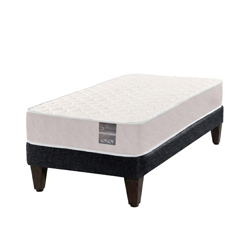Cama Europea 1 Plaza Colchón Luna 90 X 190 Cm