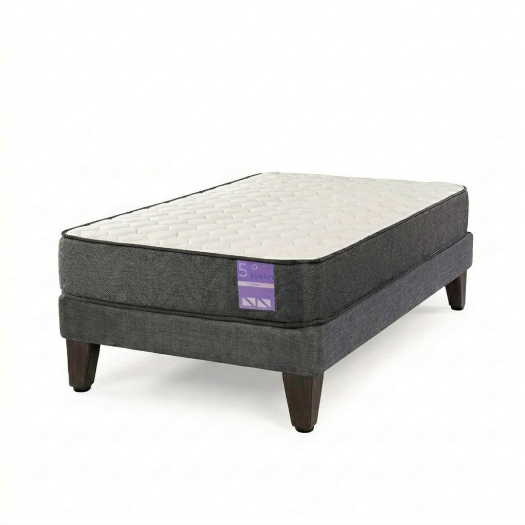 Cama 1.5 Plazas Base Europea Colchón Aura