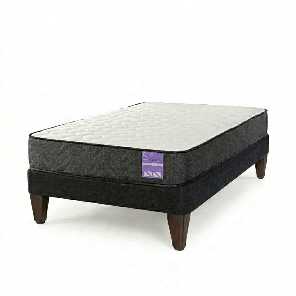 Cama 1.5 Plazas Base Europea Colchón Aura