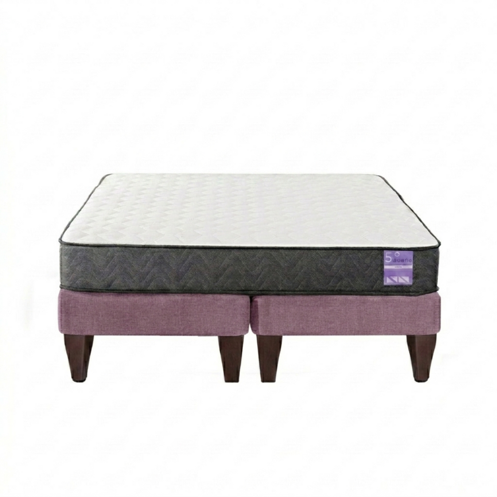 Cama 2 Plazas Base Separada Europea Colchón Aura