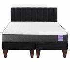 Cama Europea King Aura Con Respaldo Base Dividida 180 cm X 200 cm