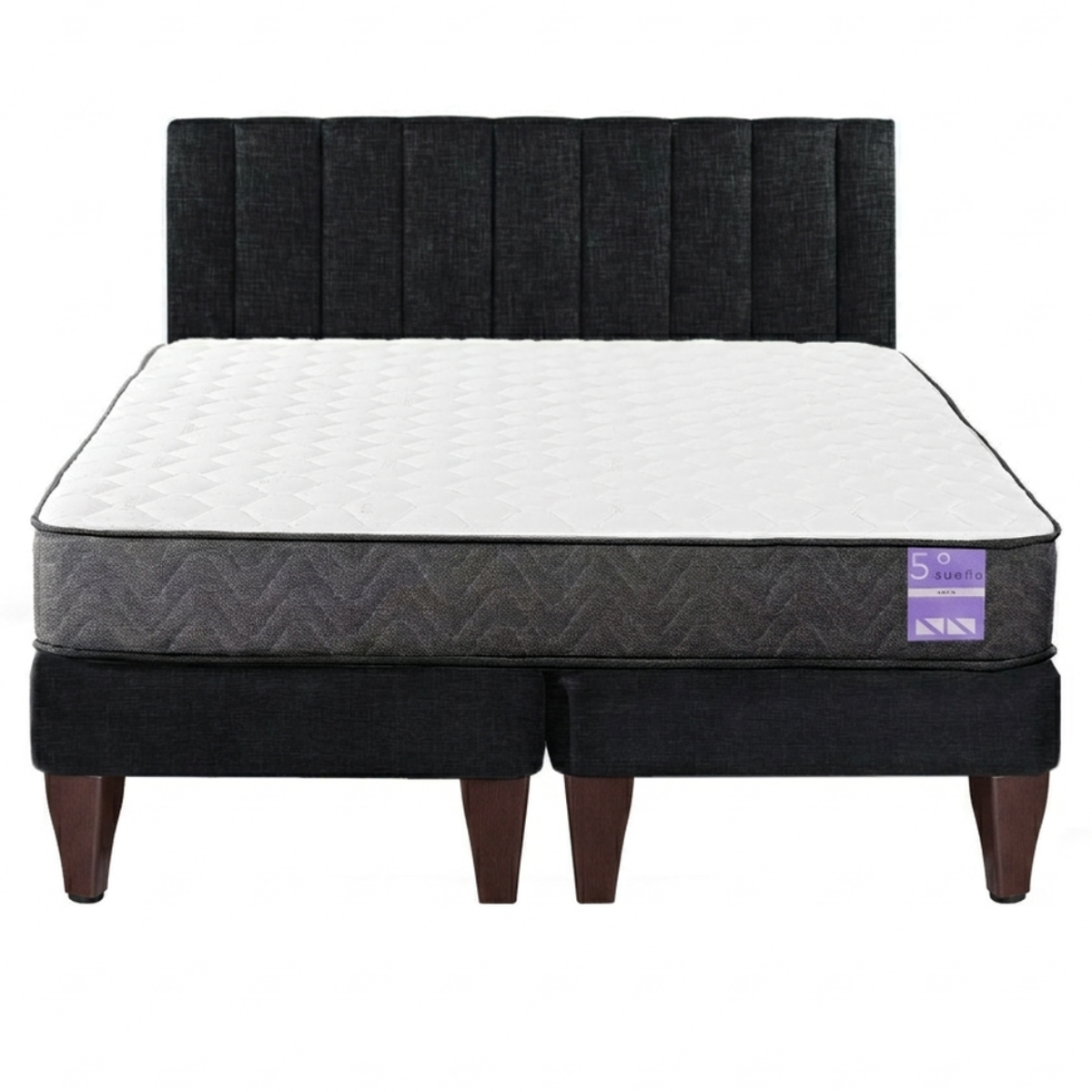 Cama Europea King Aura Con Respaldo Base Dividida 180 cm X 200 cm