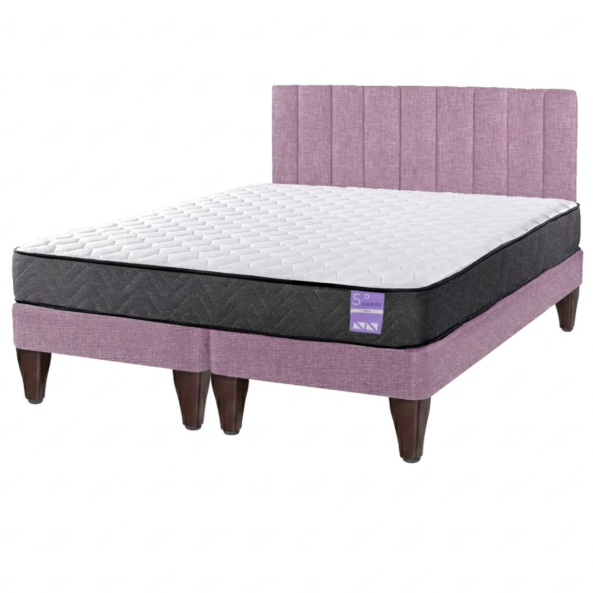 Cama Europea 2 Plazas Colchón Aura + Respaldo Tubula
