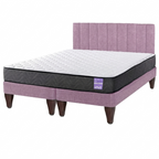 Cama Europea 2 Plazas Colchón Aura + Respaldo Tubula