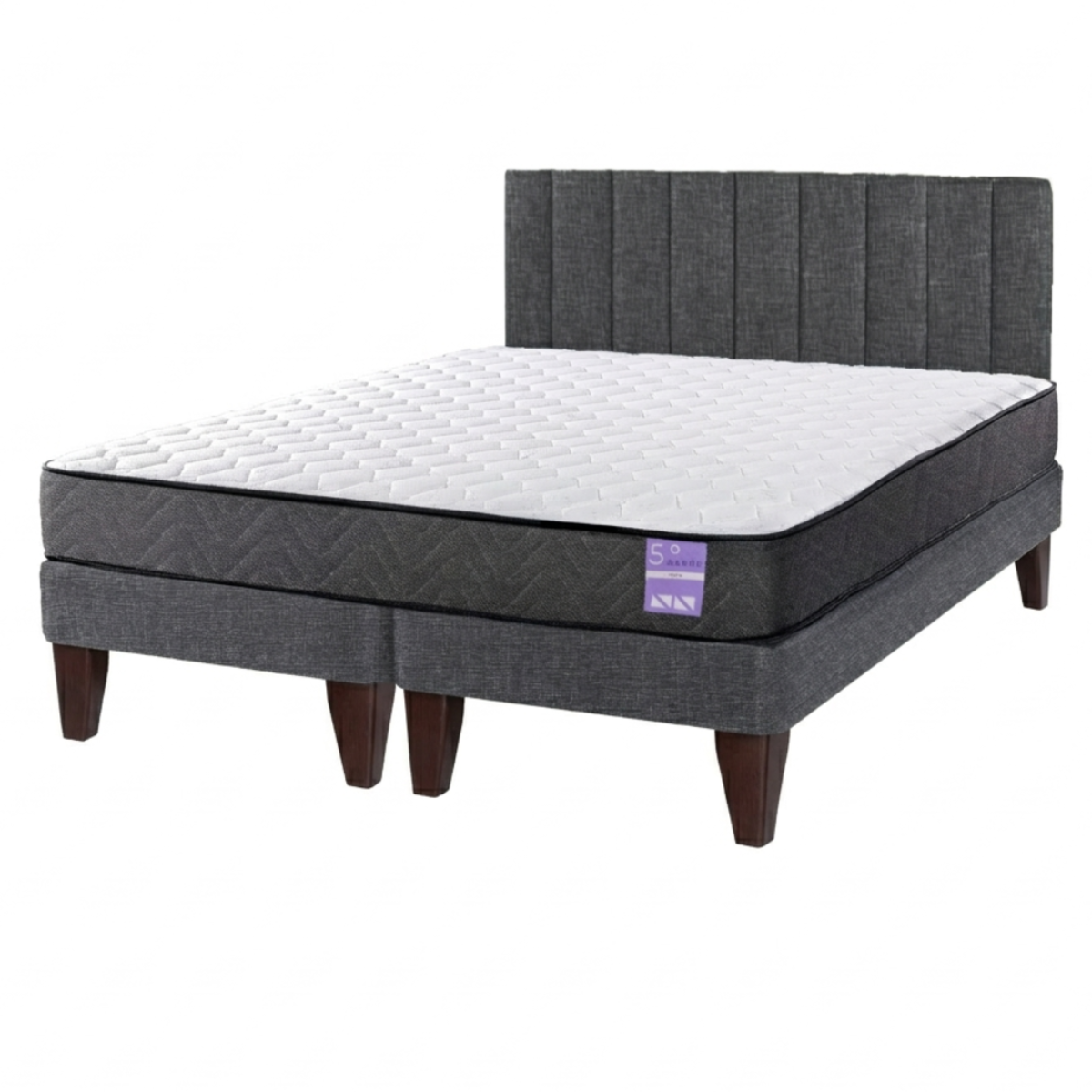 Cama Europea King Aura Con Respaldo Base Dividida 180 cm X 200 cm