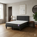 Cama Europea King Aura Con Respaldo Base Dividida 180 cm X 200 cm