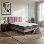 Cama Europea 2 Plazas Colchón Aura + Respaldo Tubula