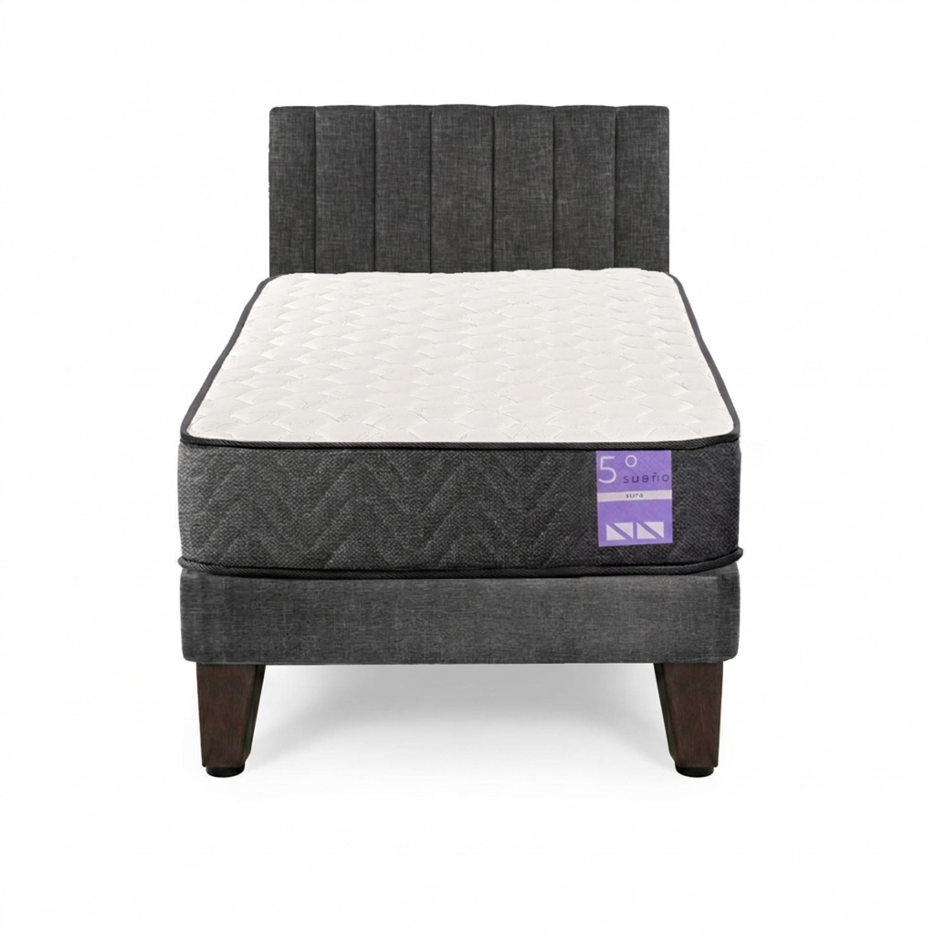 Cama Europea 1.5 Plazas Aura Con Respaldo Colores 105 cm x 190 cm