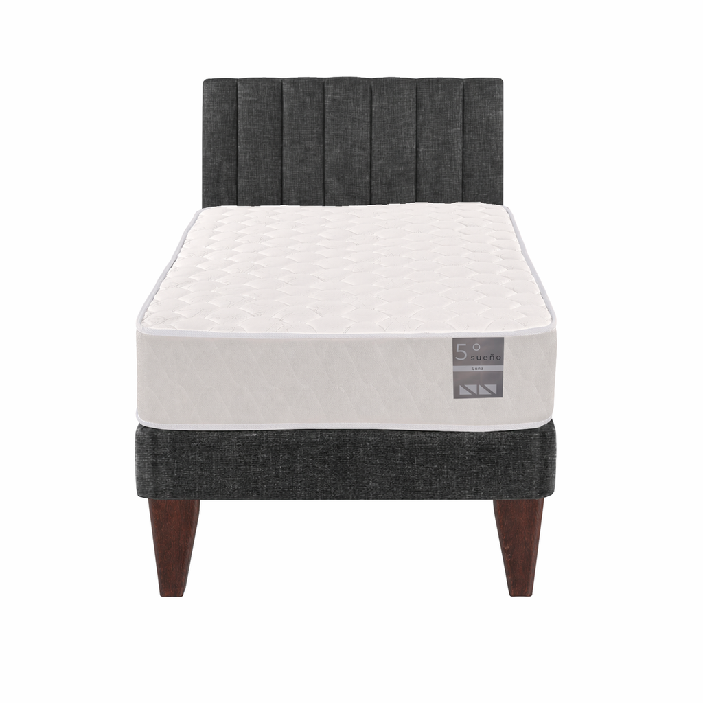Cama Europea 1 Plaza Luna Con Respaldo Colores 90 X 190 Cm