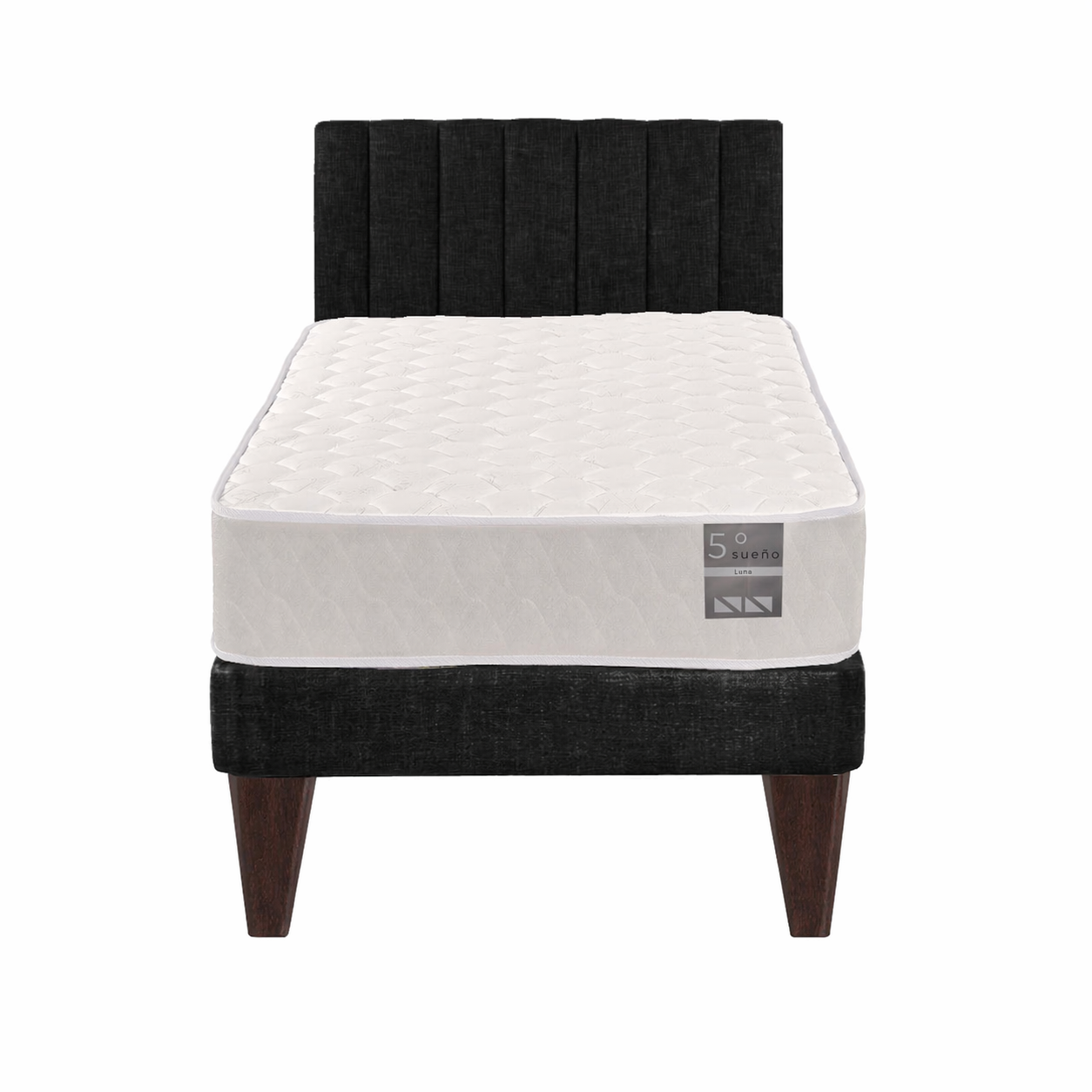 Cama Europea 1 Plaza Luna Con Respaldo Colores 90 X 190 Cm