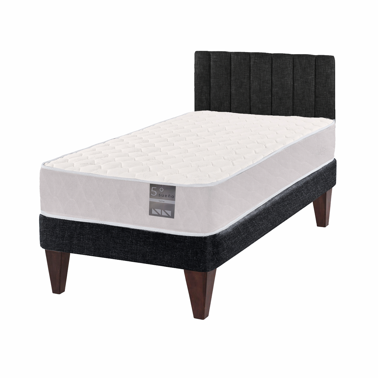 Cama Europea 1 Plaza Luna Con Respaldo Colores 90 X 190 Cm