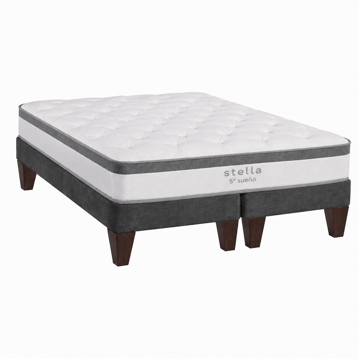 Cama Europea 2 Plazas Base Dividida  Stella