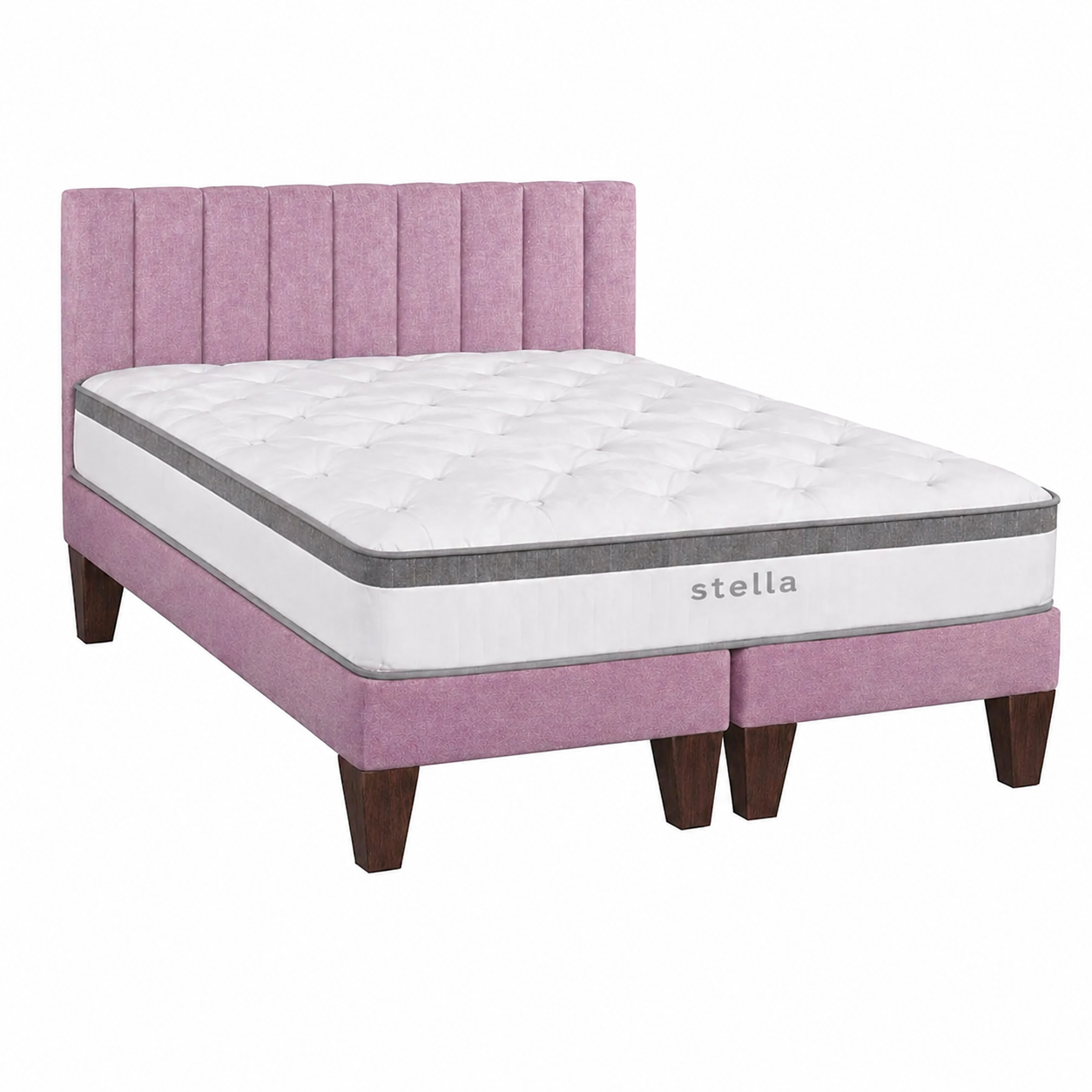 Cama Europea 2 Plazas Base Dividida Con Respaldo Stella