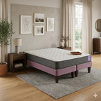 Cama 2 Plazas Base Separada Europea Colchón Aura