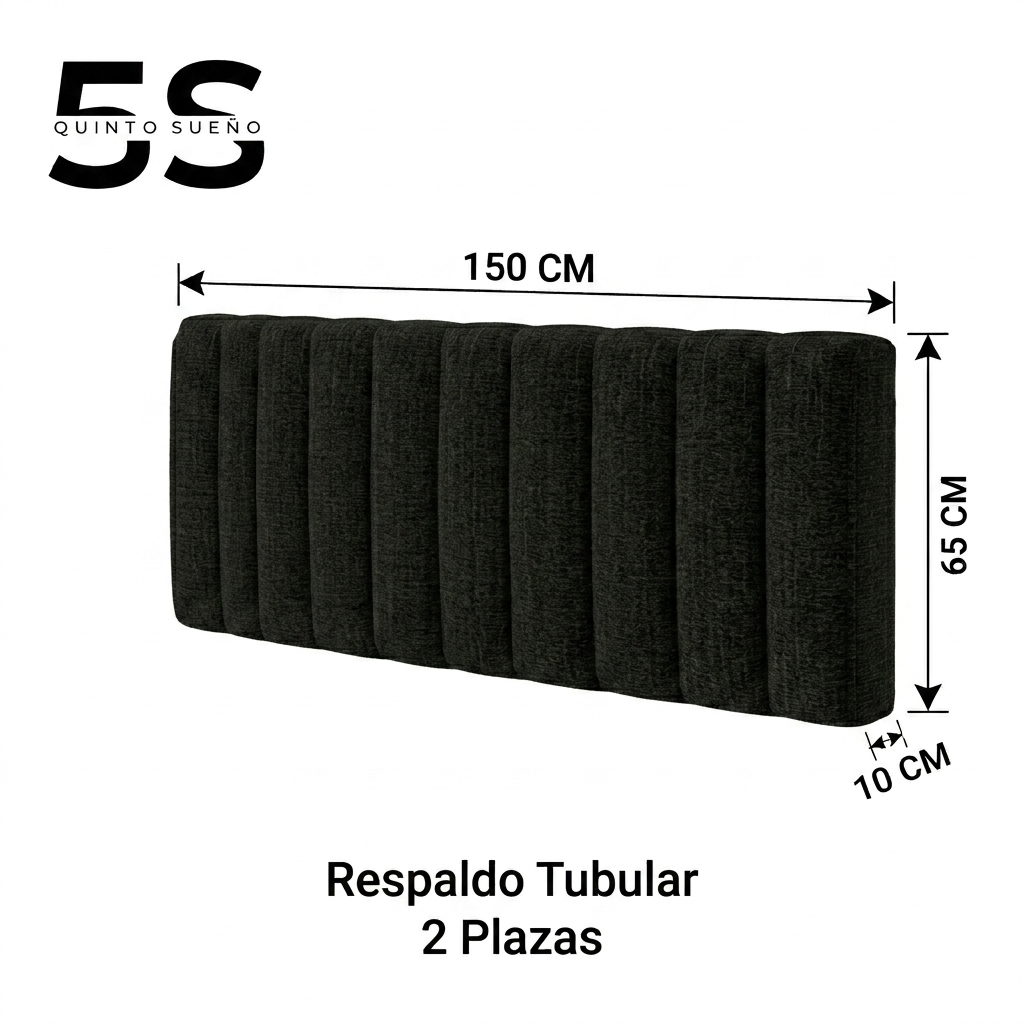Respaldo De Cama 2 Plazas Tubular 150 cm X 65 cm