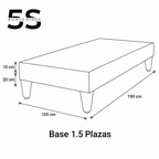 Base de cama 1.5 plazas colores 105 cm x 190 cm