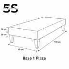 Base de cama 1 plaza colores 90 cm x 190 cm