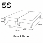 Base de cama Europea dividida 2 Plazas Colores 150 cm x 190 cm