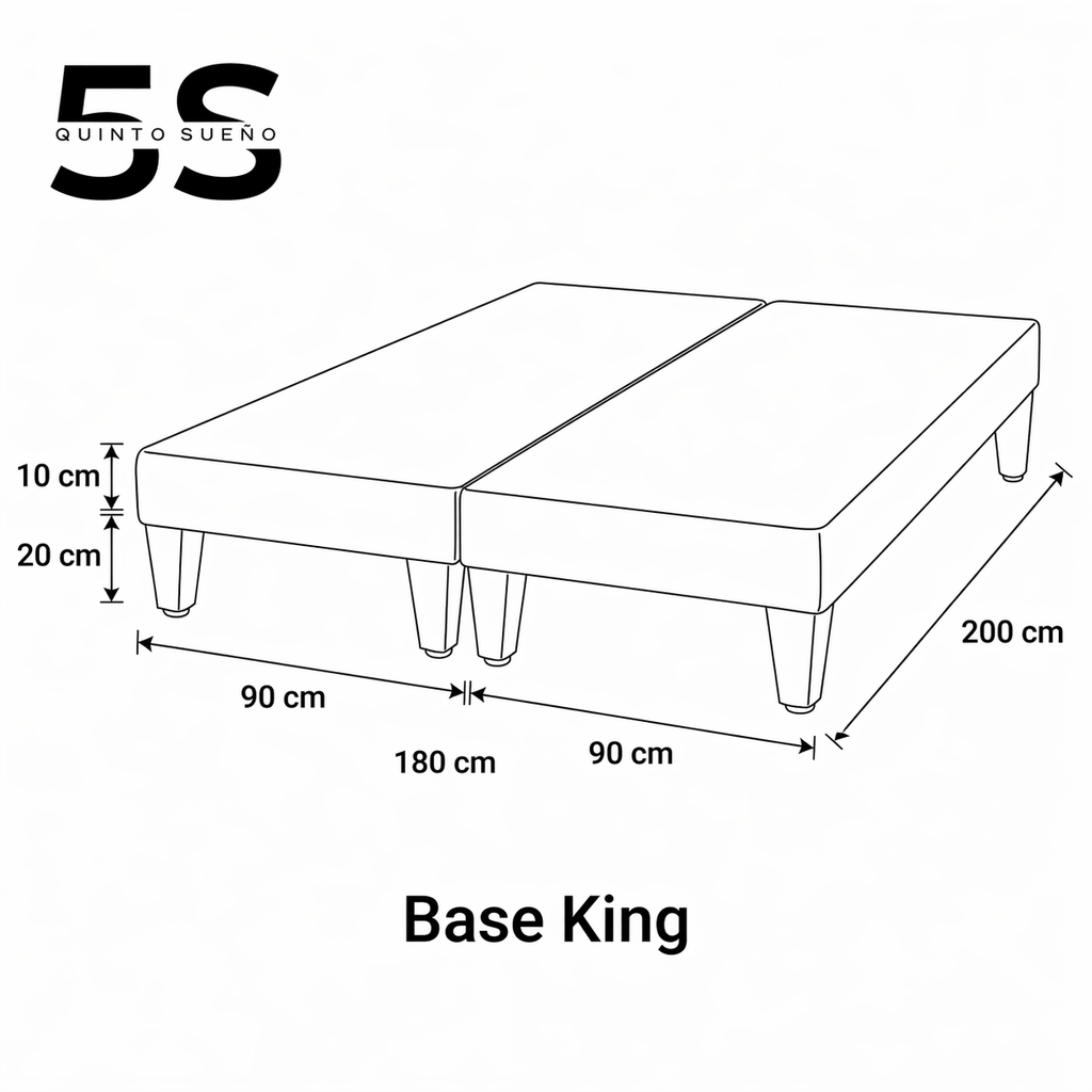 Base de cama Europea dividida King Colores 180 cm x 200 cm
