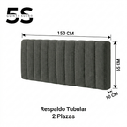 Cama Europea 2 Plazas Colchón Aura + Respaldo Tubula