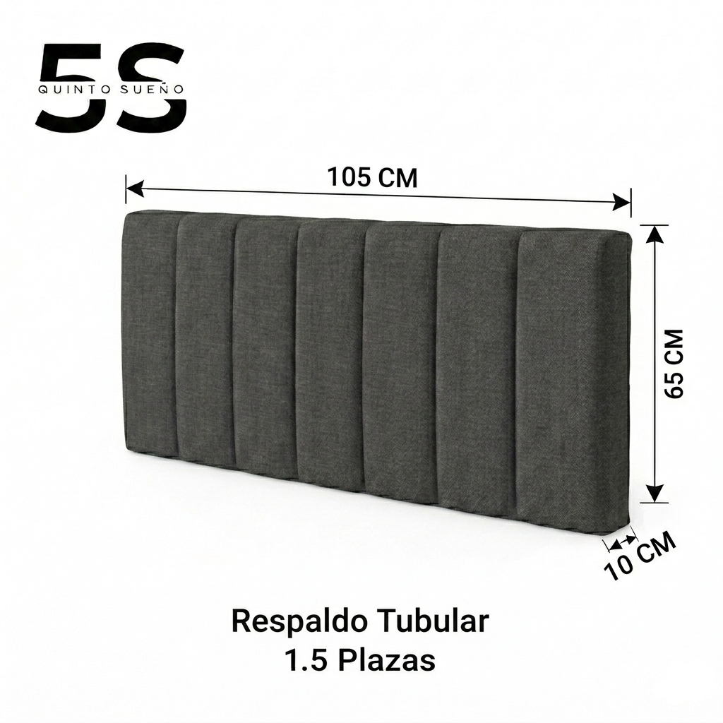 Respaldo De Cama 1.5 Plazas Tubular 105 cm X 65 cm