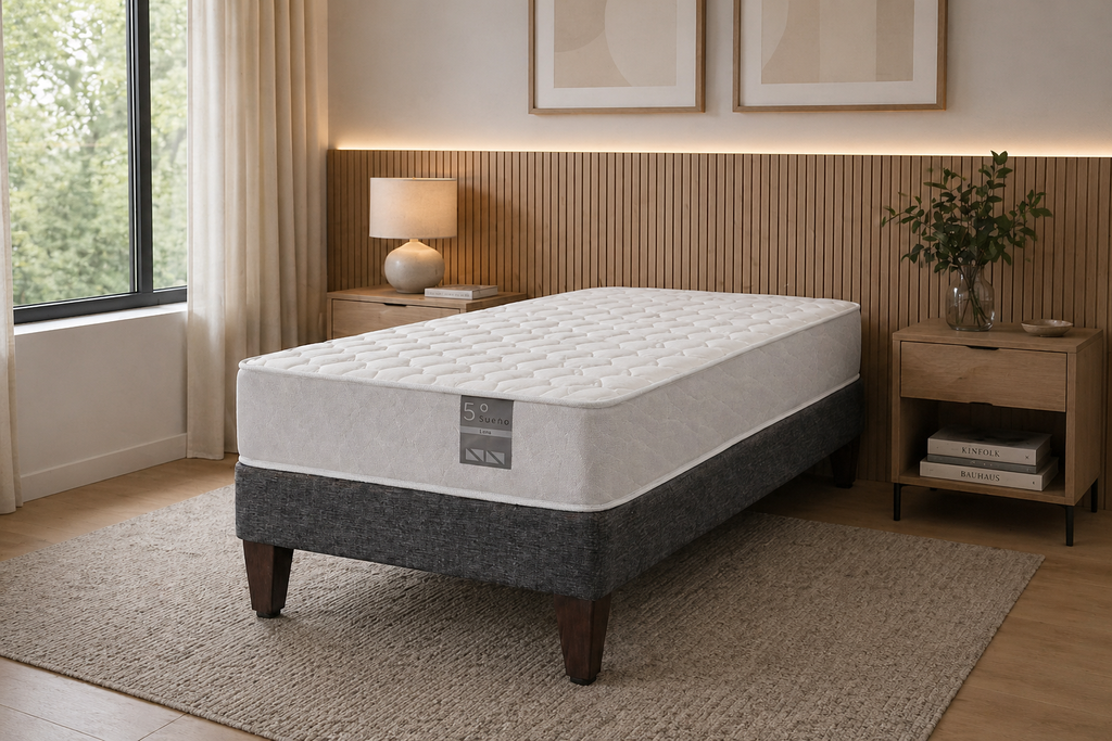 Cama Europea 1 Plaza Colchón Luna 90 X 190 Cm