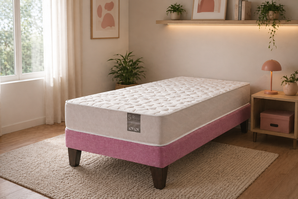 Cama Europea 1 Plaza Colchón Luna 90 X 190 Cm