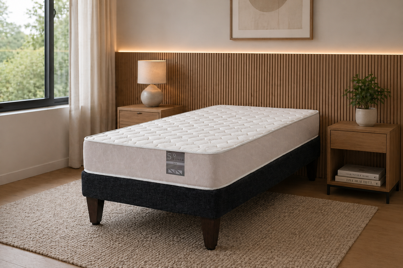 Cama Europea 1.5 Plazas Luna Colores 105 X 190 Cm