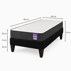 Cama 1.5 Plazas Base Europea Colchón Aura