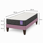 Cama 1.5 Plazas Base Europea Colchón Aura