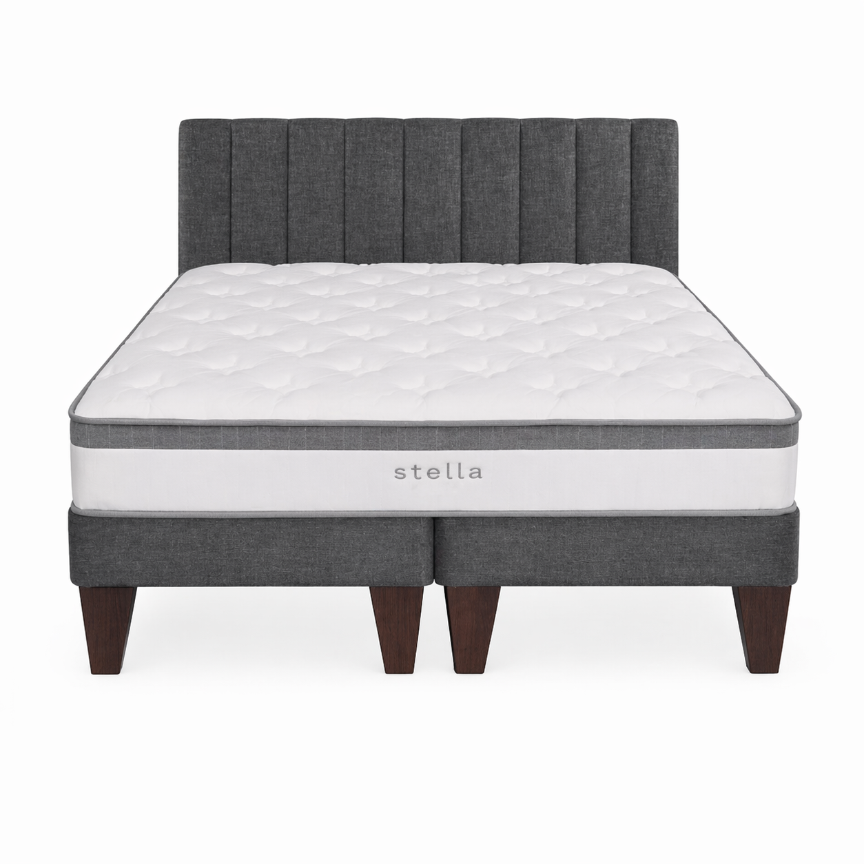 Cama Europea 2 Plazas Base Dividida Con Respaldo Stella