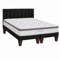 Cama Europea 2 Plazas Base Dividida Con Respaldo Stella