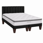 Cama Europea 2 Plazas Base Dividida Con Respaldo Stella