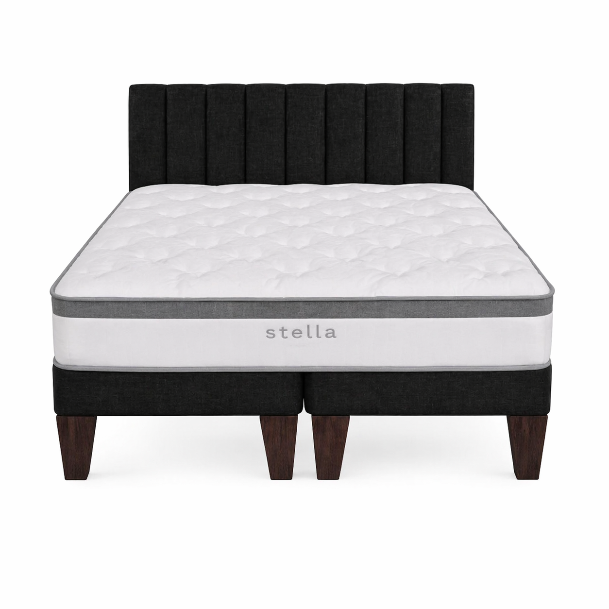 Cama Europea 2 Plazas Base Dividida Con Respaldo Stella