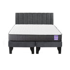 Cama Europea 2 Plazas Colchón Aura + Respaldo Tubula